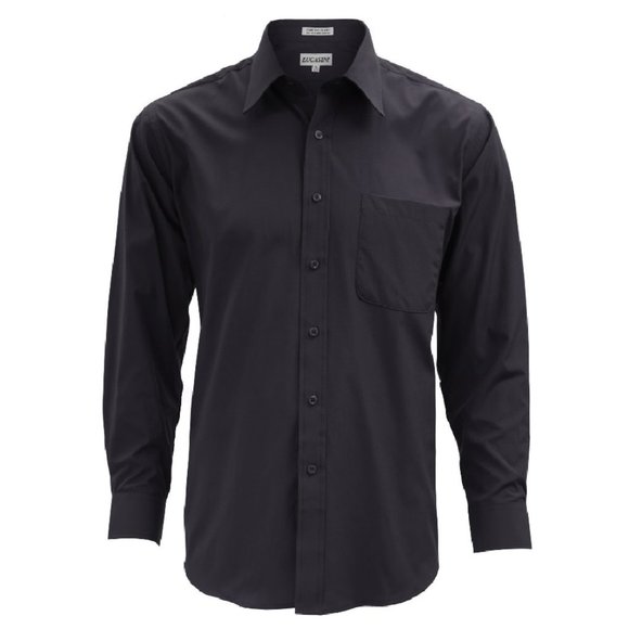 Mens Black Long Sleeve Regular Fit Dress Shirt Sleeve 38/39 - Picture 1 of 1